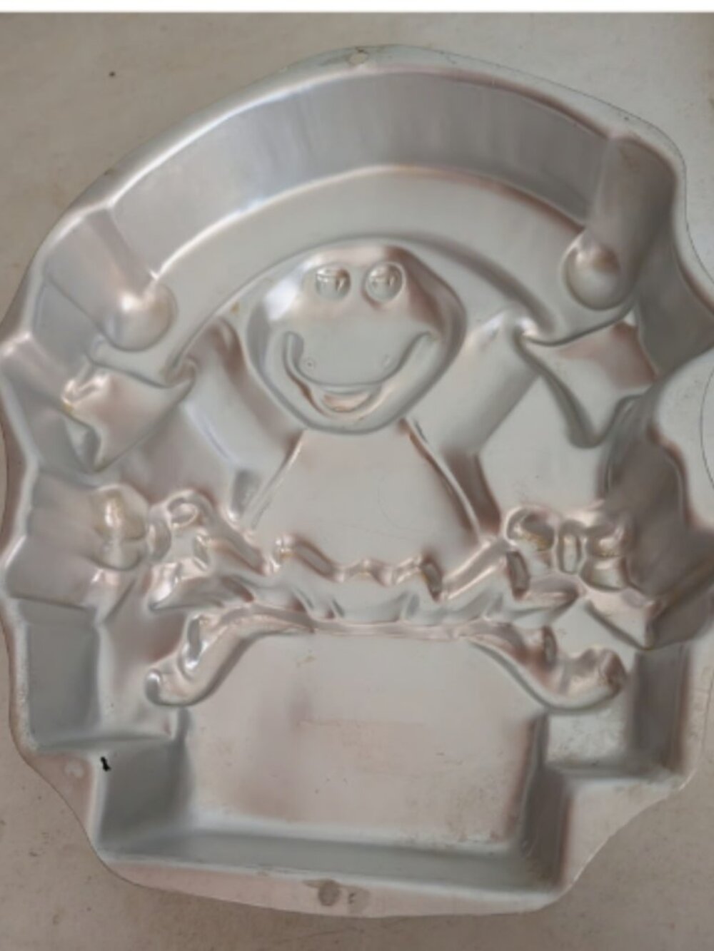 VINTAGE Barney the Purple Dinosaur Aluminum Cake Pan Wilton 1998 Happy Birthday - Picture 2 of 3